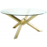 Costa Gold Metal Dining Table, HGTB271