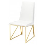 Caprice White Naugahyde Dining Chair, HGTB316