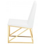 Caprice White Naugahyde Dining Chair, HGTB316