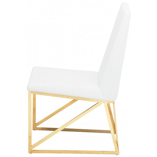 Caprice White Naugahyde Dining Chair, HGTB316
