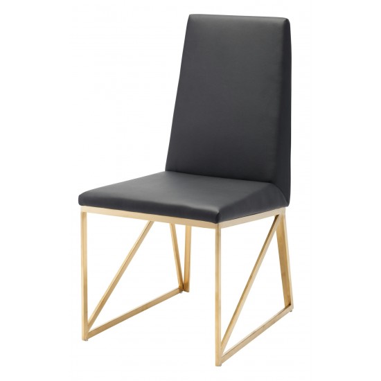 Caprice Black Naugahyde Dining Chair