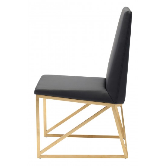 Caprice Black Naugahyde Dining Chair