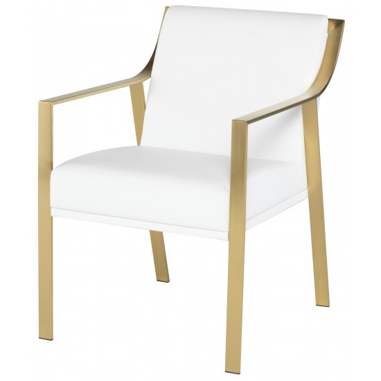 Valentine White Naugahyde Dining Chair