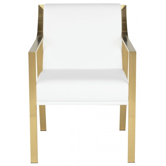 Valentine White Naugahyde Dining Chair