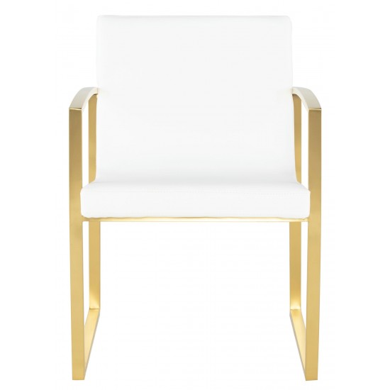 Clara White Naugahyde Dining Chair, HGTB324