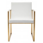 Clara White Naugahyde Dining Chair, HGTB324