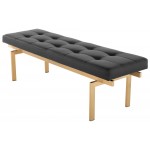 Louve Black Naugahyde Occasional Bench, HGTB331