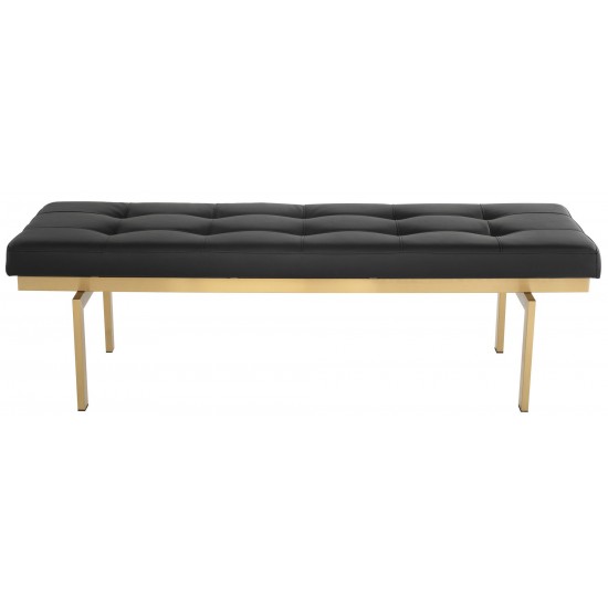 Louve Black Naugahyde Occasional Bench, HGTB331