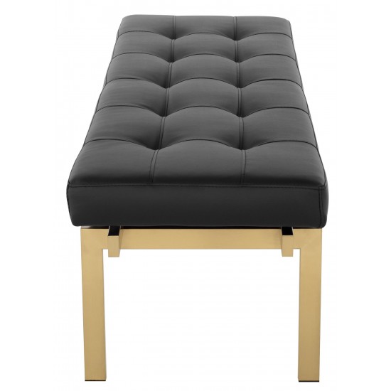 Louve Black Naugahyde Occasional Bench, HGTB331