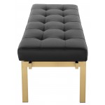 Louve Black Naugahyde Occasional Bench, HGTB331