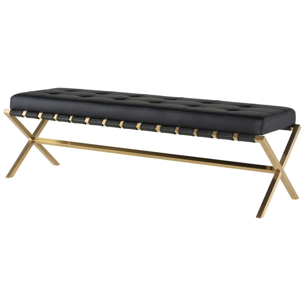 Auguste Black Naugahyde Occasional Bench, HGTB371