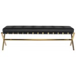 Auguste Black Naugahyde Occasional Bench, HGTB371