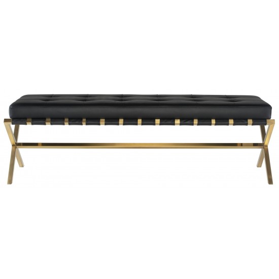 Auguste Black Naugahyde Occasional Bench, HGTB371