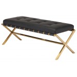 Auguste Black Naugahyde Occasional Bench, HGTB371