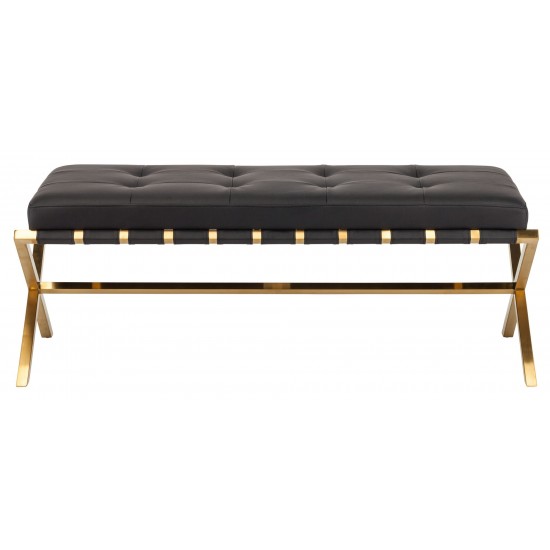 Auguste Black Naugahyde Occasional Bench, HGTB371