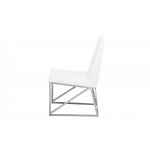 Caprice White Naugahyde Dining Chair, HGTB379