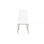 Caprice White Naugahyde Dining Chair, HGTB379