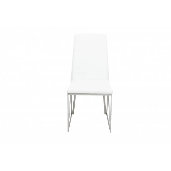 Caprice White Naugahyde Dining Chair, HGTB379