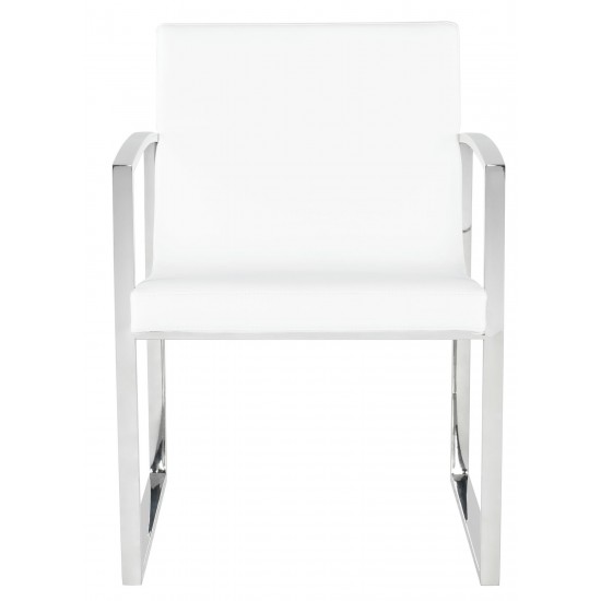 Clara White Naugahyde Dining Chair, HGTB381