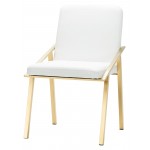 Nika White Naugahyde Dining Chair, HGTB421