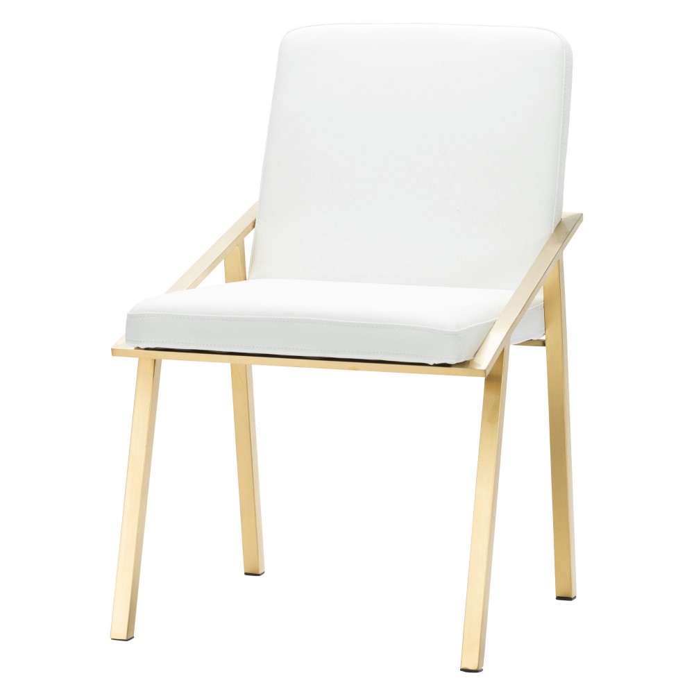 Nika White Naugahyde Dining Chair, HGTB421