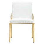 Nika White Naugahyde Dining Chair, HGTB421