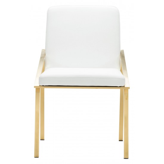 Nika White Naugahyde Dining Chair, HGTB421