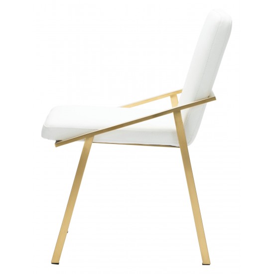 Nika White Naugahyde Dining Chair, HGTB421