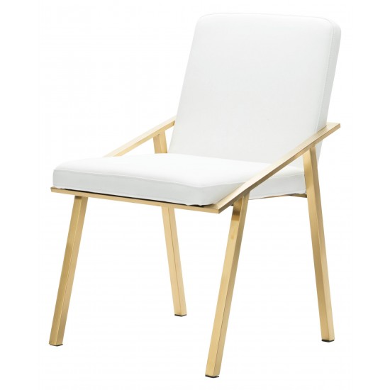 Nika White Naugahyde Dining Chair, HGTB421