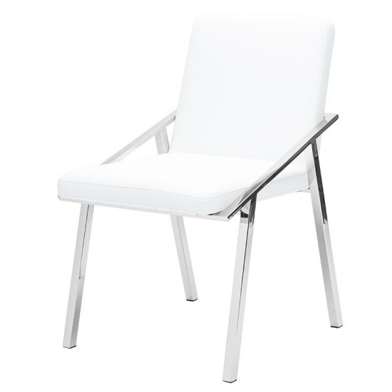 Nika White Naugahyde Dining Chair, HGTB423
