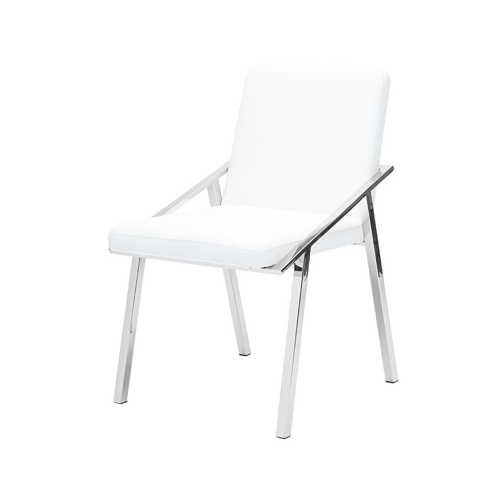 Nika White Naugahyde Dining Chair, HGTB423