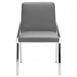 Nika Grey Naugahyde Dining Chair