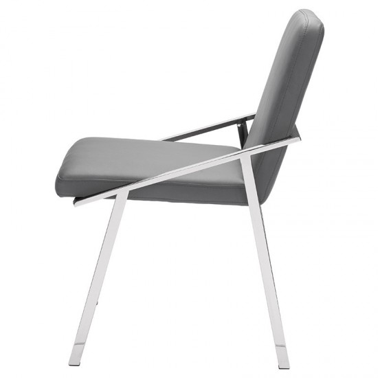 Nika Grey Naugahyde Dining Chair