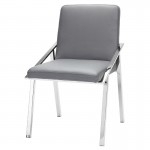 Nika Grey Naugahyde Dining Chair