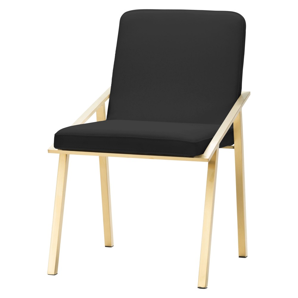 Nika Black Naugahyde Dining Chair