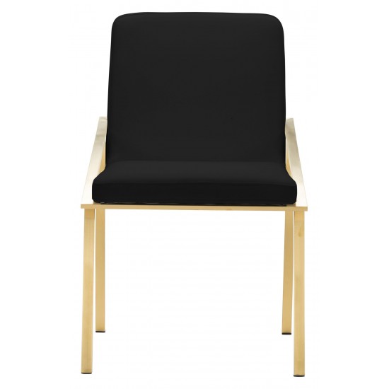 Nika Black Naugahyde Dining Chair