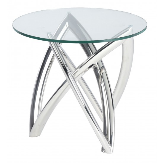 Martina Silver Metal Side Table