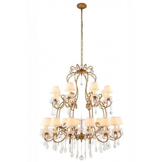 Elegant Lighting 1471 Diana Collection Chandelier D: 44 H: 55 Lt: 24 Golden Iron Finish