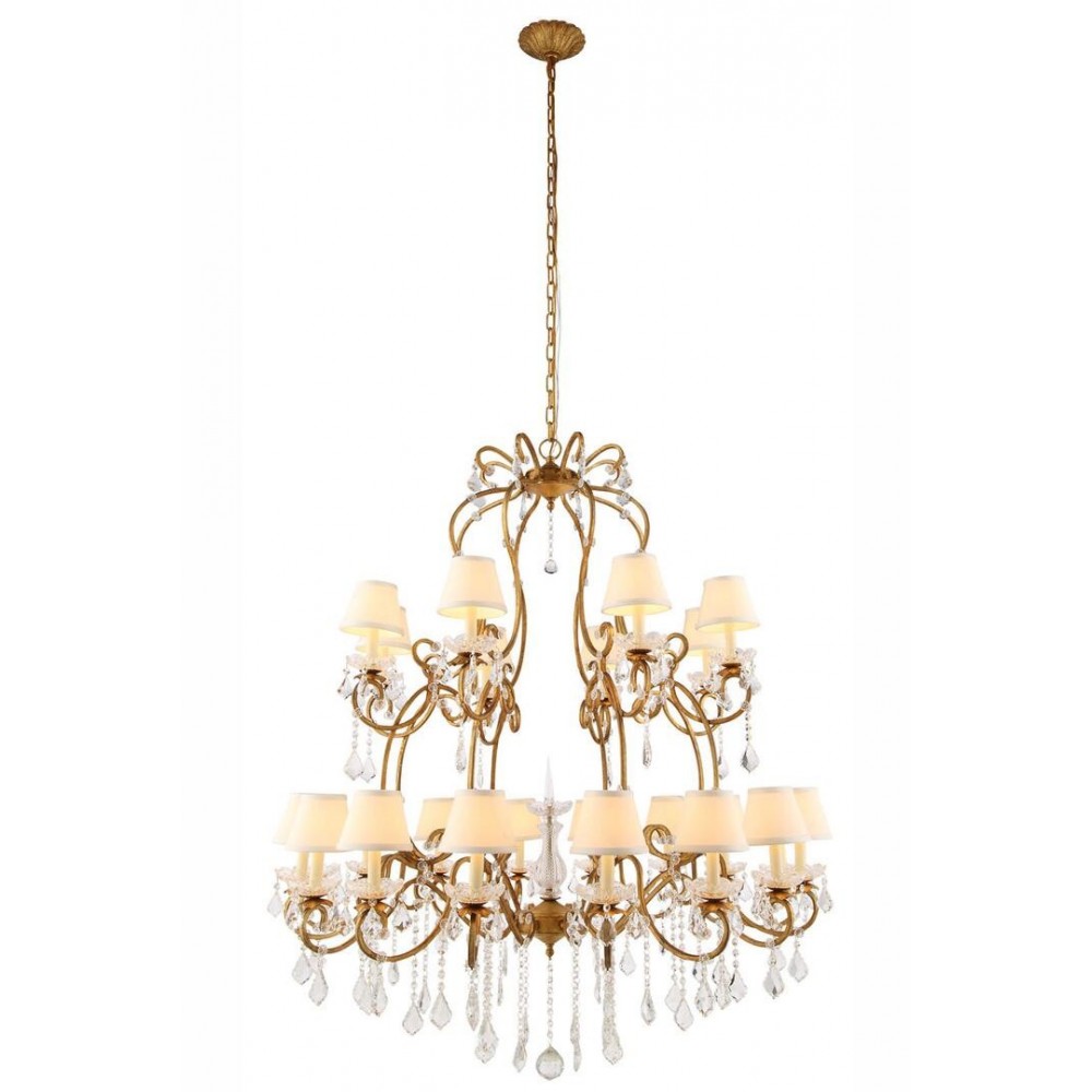 Elegant Lighting 1471 Diana Collection Chandelier D: 44 H: 55 Lt: 24 Golden Iron Finish