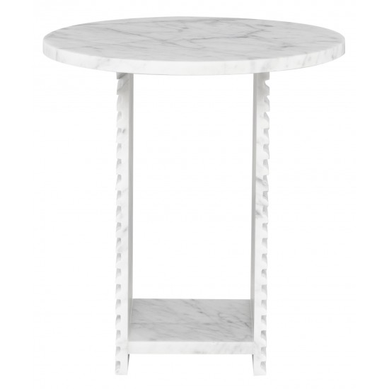 Mya Bianco Stone Side Table