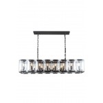 Elegant Lighting 1212 Monaco Collection Pendant Lamp L: 53in W: 13in H: 12in Lt: 16 Flat Black (Matte) Finish