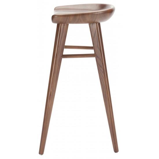 Kami Walnut Wood Bar Stool