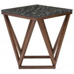 Jasmine Black Wood Vein Stone Side Table, HGYU162