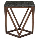 Jasmine Black Wood Vein Stone Side Table, HGYU162