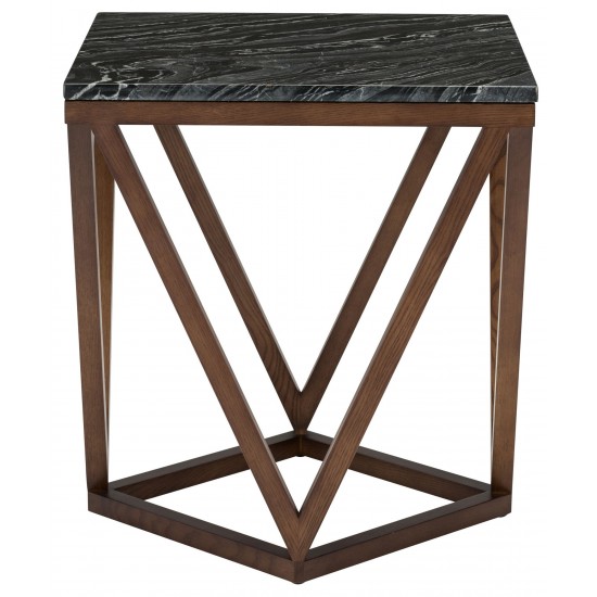 Jasmine Black Wood Vein Stone Side Table, HGYU162