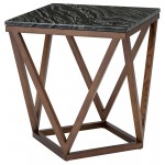 Jasmine Black Wood Vein Stone Side Table, HGYU162