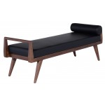 Ava Black Naugahyde Occasional Bench