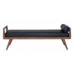 Ava Black Naugahyde Occasional Bench