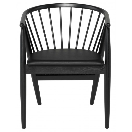 Danson Black Naugahyde Dining Chair, HGYU227