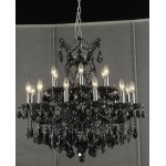 Elegant Lighting Maria Theresa 19 Light Black Chandelier Jet (Black) Swarovski Elements Crystal